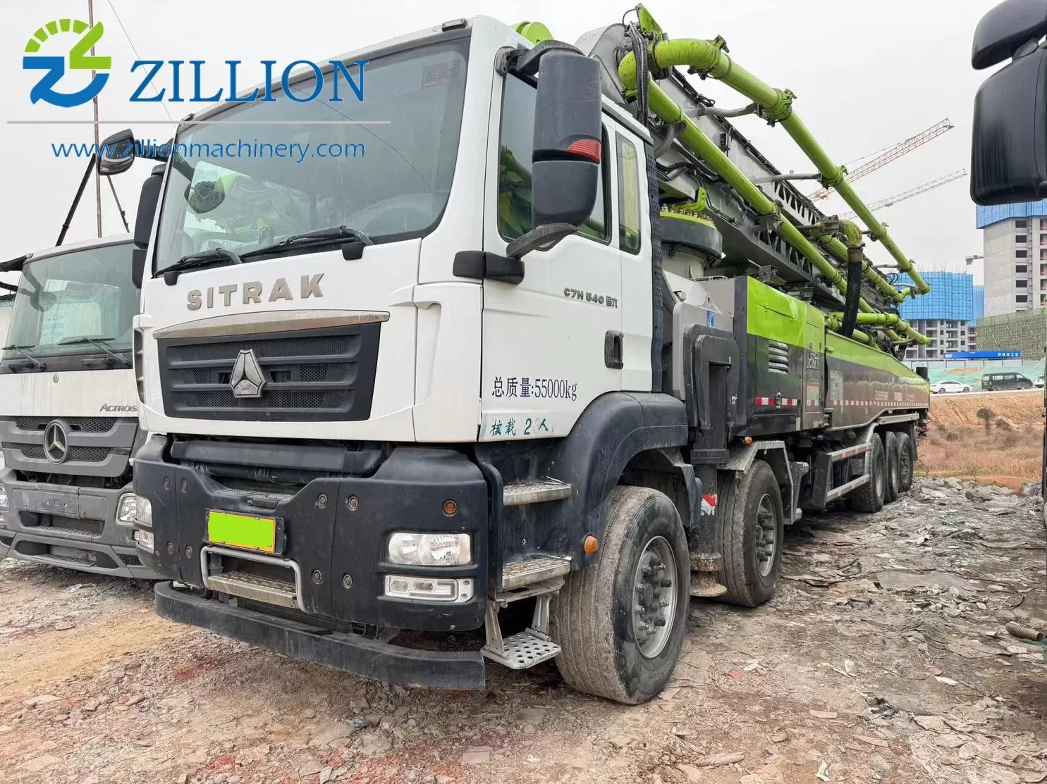 2022 zoomlion 70m uzun bomlu yük maşınına quraşdırılmış sitrak şassisində beton pompalı avtomobil